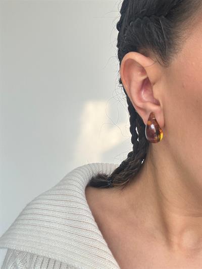 Leopar Desenli Damla Küpe 