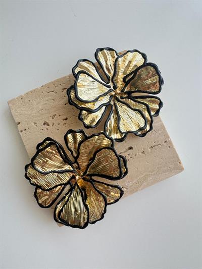 Marka Model Gold Çiçek Küpe