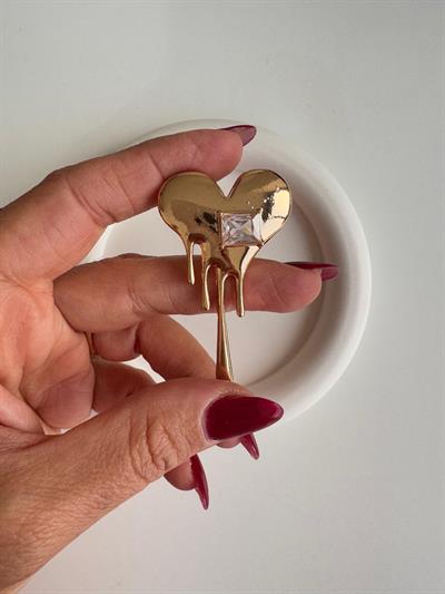 Metal Kalp Broş