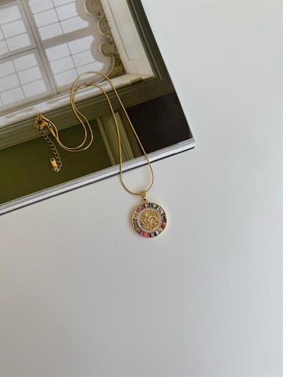 Çelik Renkli Burç Kolyesi