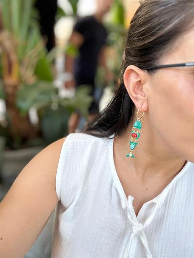 Otantik Yeşil Balık Küpe