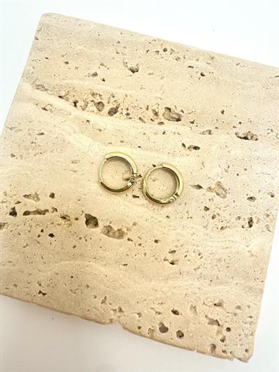 Özel Seri 14k Baget Taşlı Mini Halka Küpe