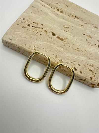 Özel Seri 14k Boru Oval Küpe