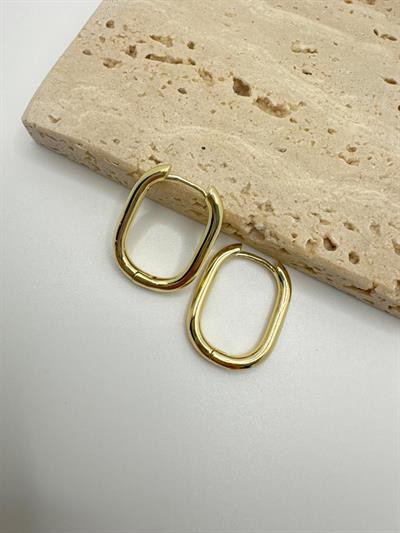 Özel Seri 14k Boru Oval Küpe