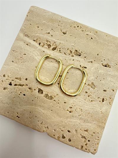 Özel Seri 14k Boru Oval Küpe