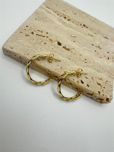 Özel Seri 14k Çivili Burgu Halka Küpe 