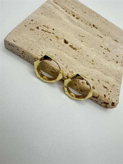 Özel Seri 14k Geometrik Halka Küpe 