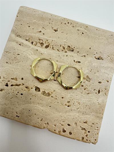 Özel Seri 14k Geometrik Halka Küpe 