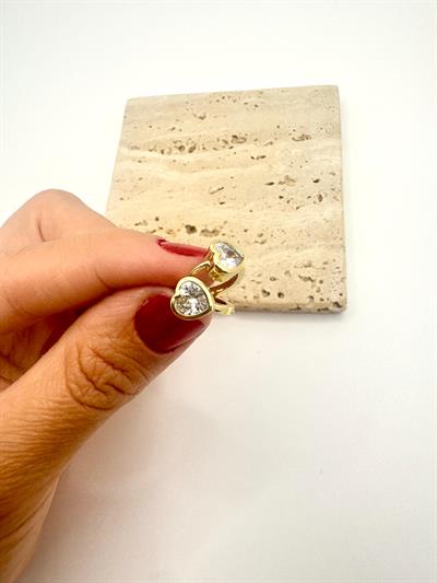 Özel Seri 14k Kalpli Mini Halka Küpe