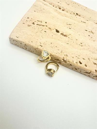 Özel Seri 14k Kalpli Mini Halka Küpe