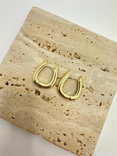 Özel Seri 14k Oval Boru Küpe