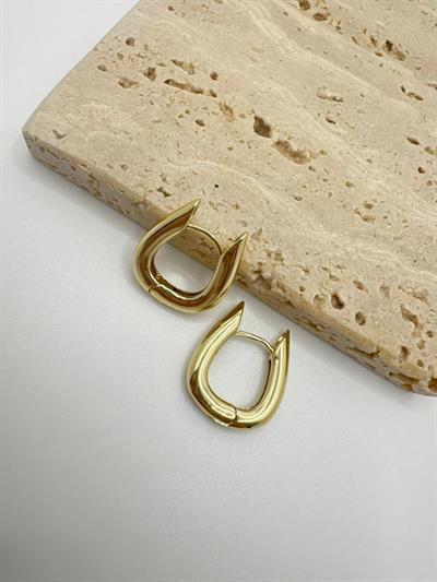 Özel Seri 14k Oval Boru Küpe