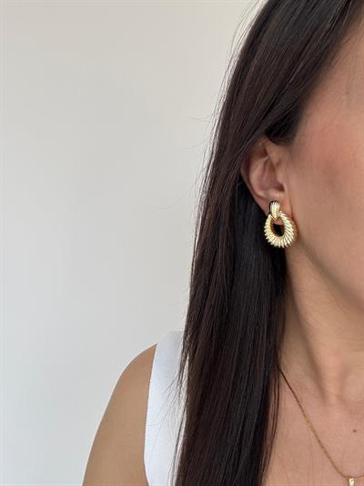 Özel Seri 14k Oval Burgu Küpe