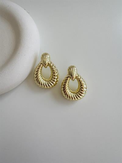 Özel Seri 14k Oval Burgu Küpe
