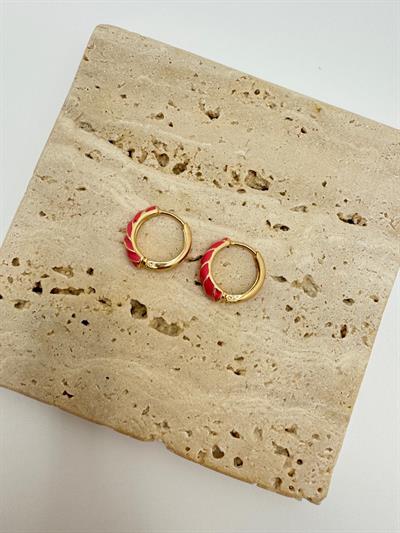 Özel Seri Pembe Mineli Burgu Halka Küpe