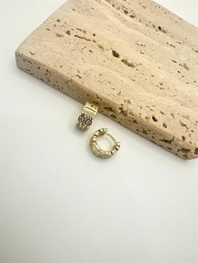 Özel Seri 14k Taşlı Mini Halka Küpe