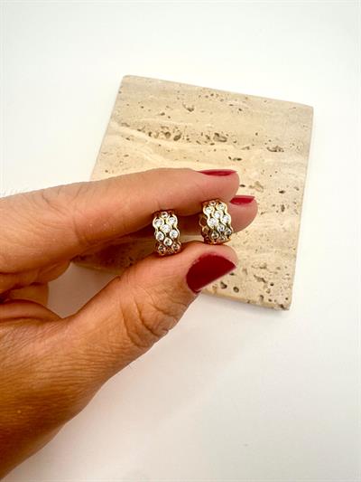 Özel Seri 14k Taşlı Mini Halka Küpe