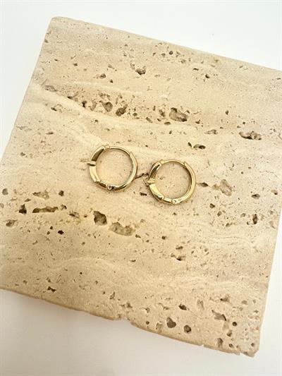 Özel Seri Taşlı Mor Mineli Mini Halka Küpe