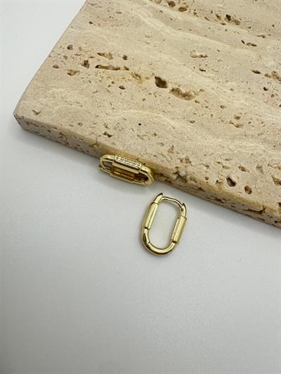 Özel Seri 14k Taşlı Oval Küpe