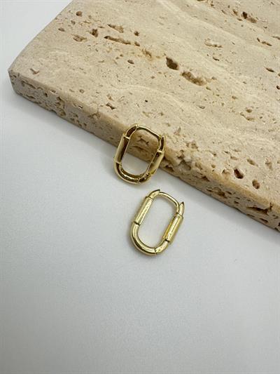 Özel Seri 14k Taşlı Oval Küpe