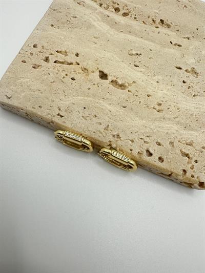 Özel Seri 14k Taşlı Oval Küpe