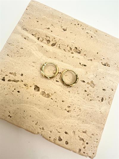 Özel Seri 14k Yıldız Taşlı Mini Halka Küpe