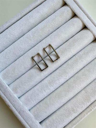 Özel Seri Dikdörtgen Taşlı Küpe (silver)