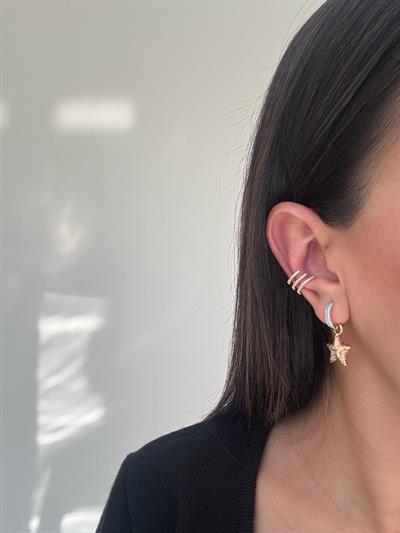 Özel Seri Gold Balon Yıldız Küpe