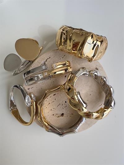 Altın Kaplama Gold-Silver Burgu Kelepçe