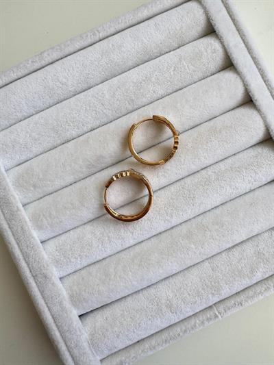 Özel Seri Gold Taşlı Halka Küpe