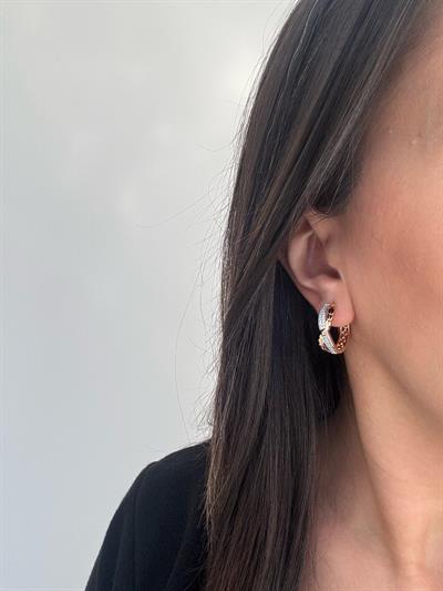 Özel Seri Gold Taşlı Halka Küpe