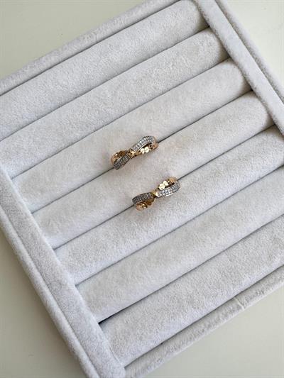 Özel Seri Gold Taşlı Halka Küpe