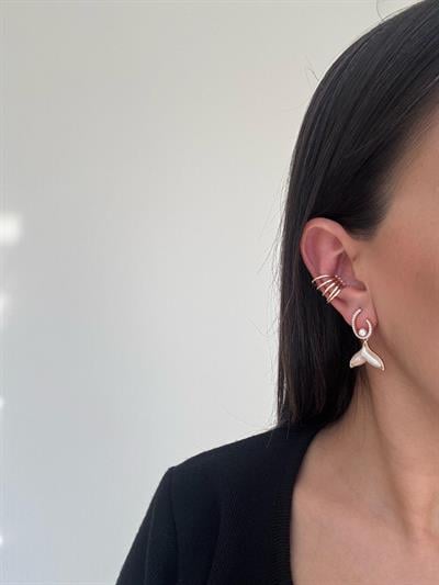 Özel Seri Gold Taşlı Sedefli Küpe