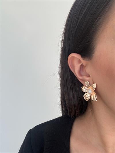 Özel Seri İncili Çiçek Küpe