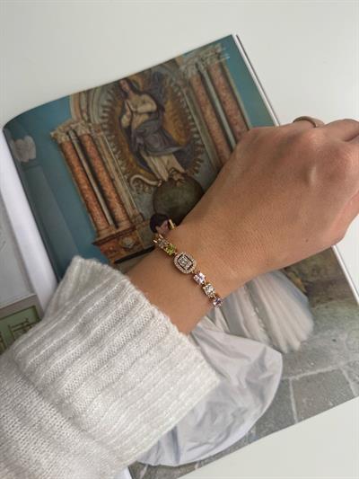 Özel Seri Renkli Taşlı Zirkon Bileklik (18k)