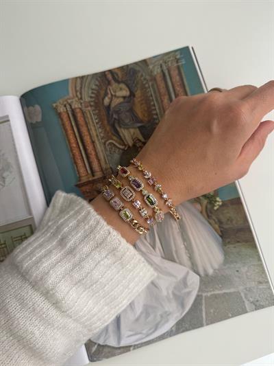 Özel Seri Renkli Taşlı Zirkon Bileklik (18k)