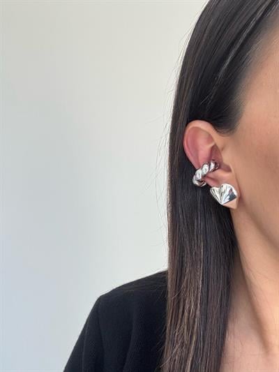 Özel Seri Silver Kalp Küpe