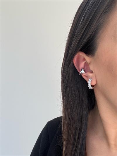 Özel Seri Silver Taşlı Çivili Küpe