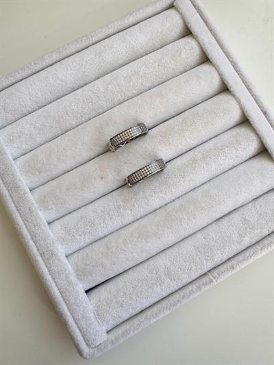 Özel Seri Silver Taşlı Oval Küpe