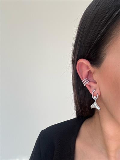 Özel Seri Silver Taşlı Sedefli Küpe