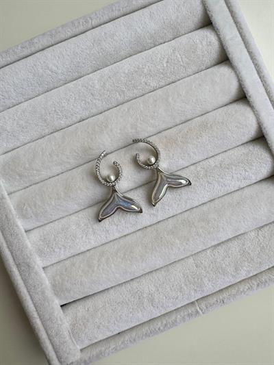 Özel Seri Silver Taşlı Sedefli Küpe