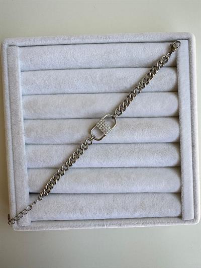 Özel Seri Silver Taşlı Zincir Bileklik