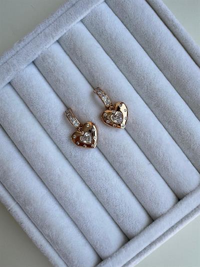 Özel Seri Taşlı Kalp Küpe