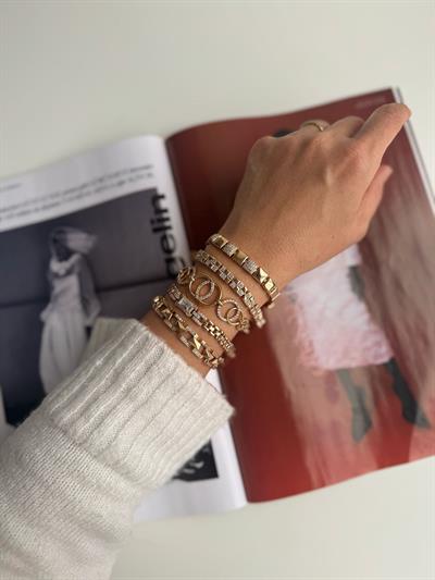 Özel Seri Baget Taşlı Zirkon Taşlı Bileklik (18k)