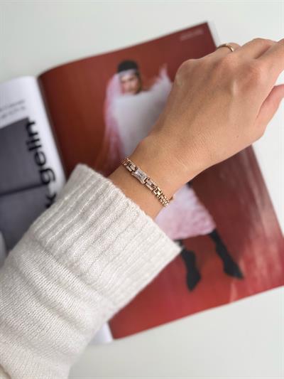 Özel Seri Baget Taşlı Zirkon Taşlı Bileklik (18k)