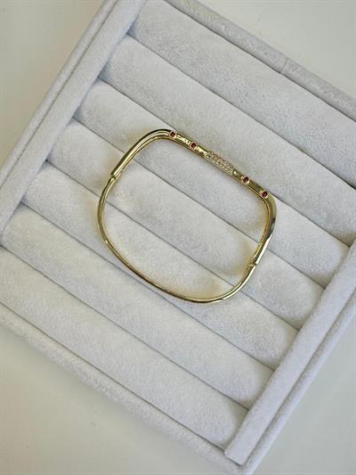 Altın Kaplama Zirkon Taşlı Kelepçe