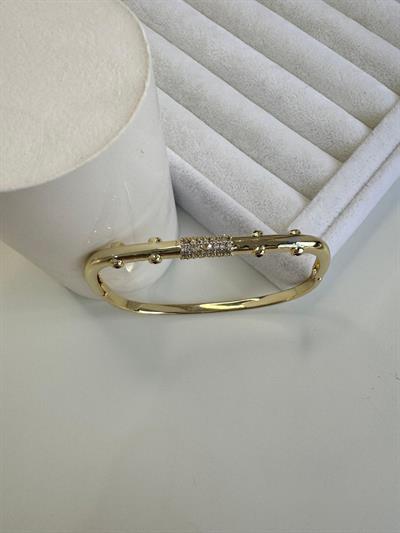 Altın Kaplama Zirkon Taşlı Kelepçe