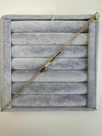 Altın Kaplama Zirkon Taşlı Tasarım Bileklik