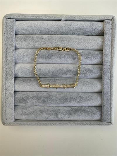 Altın Kaplama Zirkon Taşlı Tasarım Bileklik