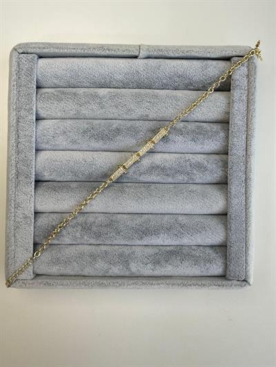 Altın Kaplama Zirkon Taşlı Tasarım Bileklik